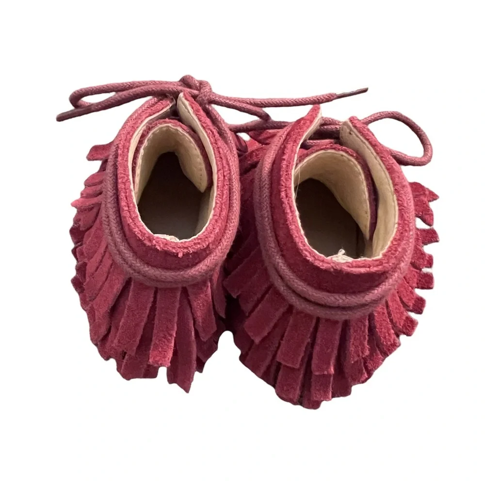 Your Tay Aspen Fringe Leather Moccasins Booties